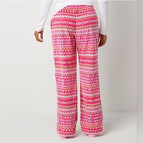 NWT Sleep Chic Cozy Sleep Pants & Socks ~ Pink Fairisle ~ Medium - Picture 2 of 4